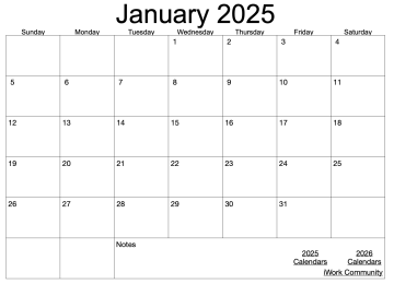 2025 Horizontal Monthly Calendar template for Numbers